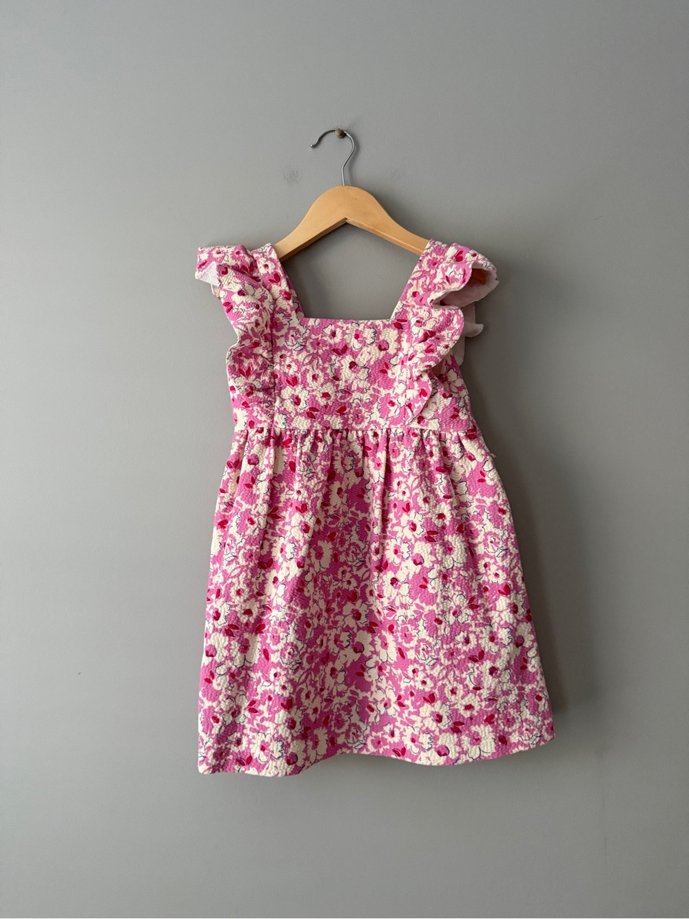 Zara 4-5 years Pink and White Floral Ruffle Dress for Girls